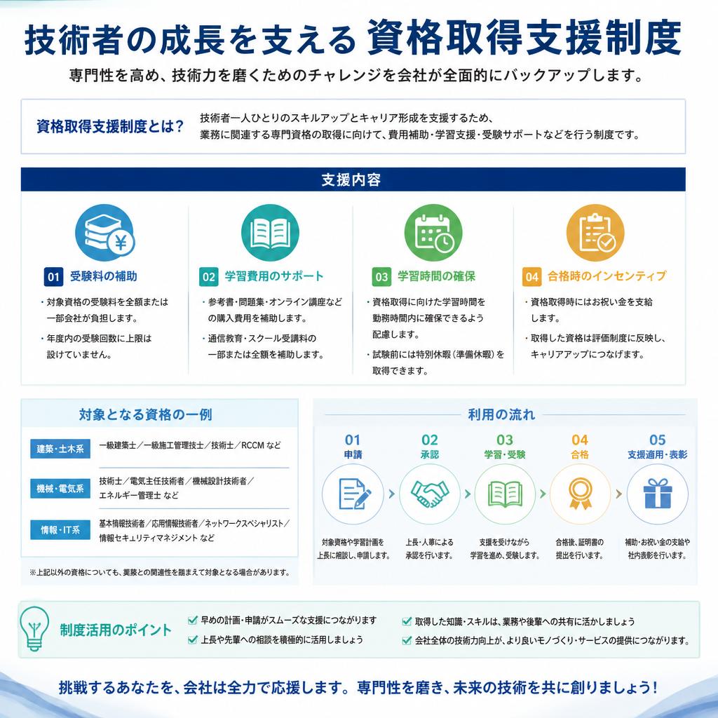 資格取得支援でキャリアアップ