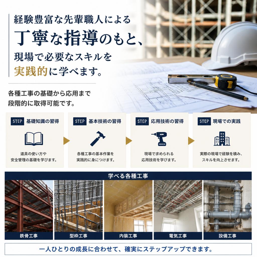 充実の教育制度でスキルを習得