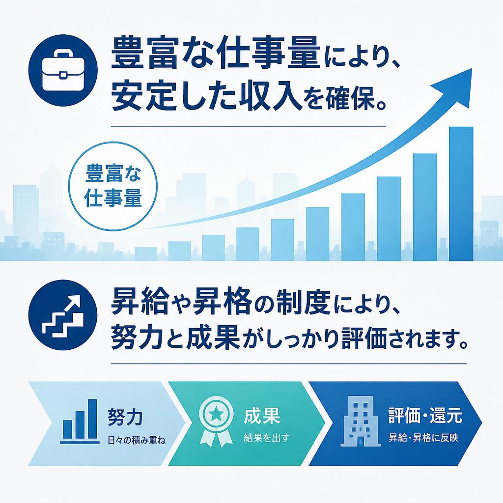 安定した収入で安心の職場環境