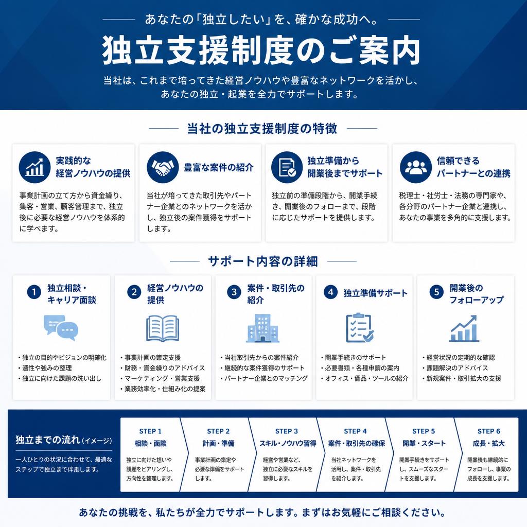独立支援制度の充実なサポート