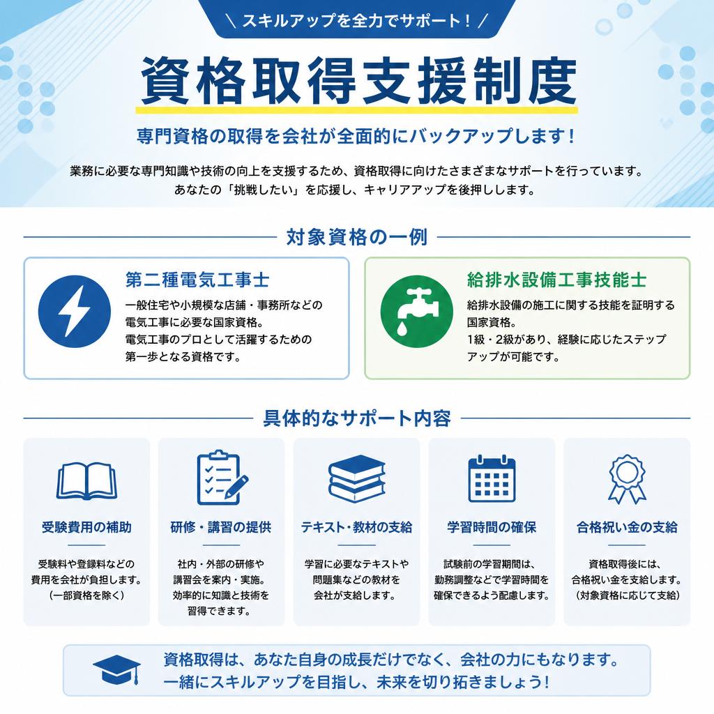 資格取得支援でプロフェッショナルに！