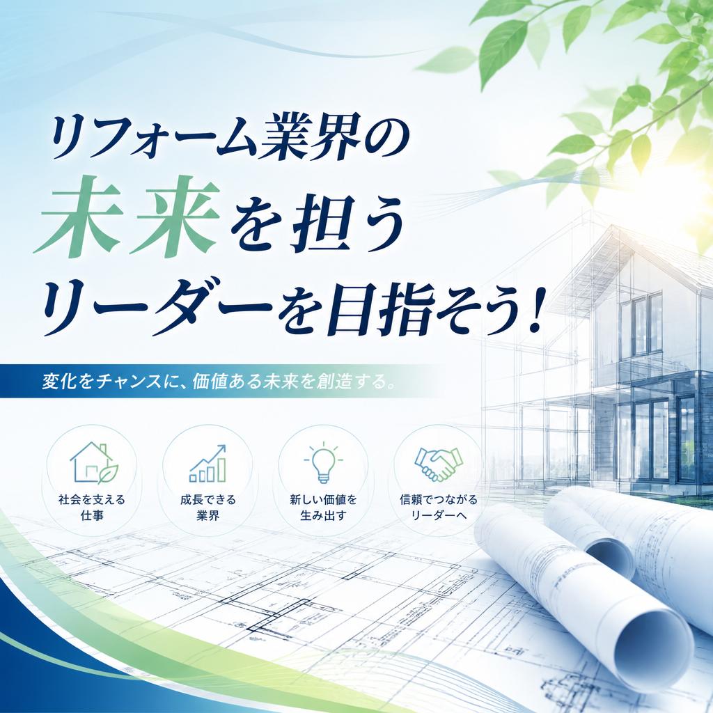 リフォーム業界の未来を担うリーダーを目指そう！