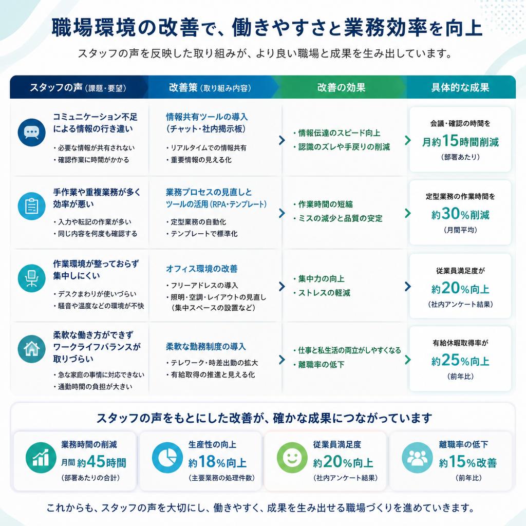 職場環境改善の具体的な取り組み