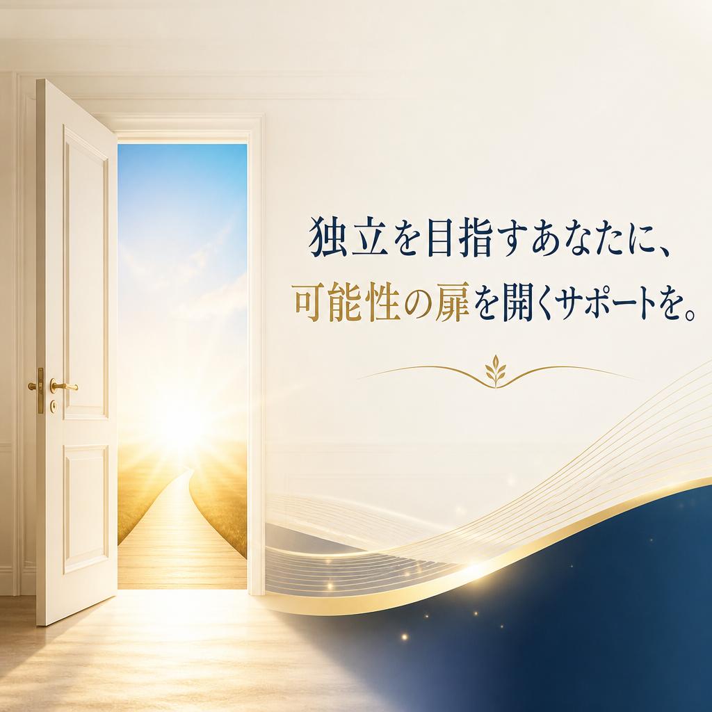 独立を目指すあなたに、可能性の扉を開くサポートを。
