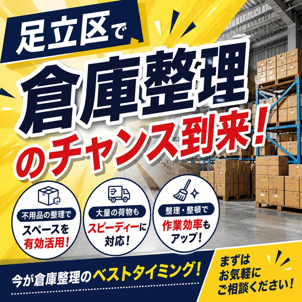 足立区で倉庫整理のチャンス到来！