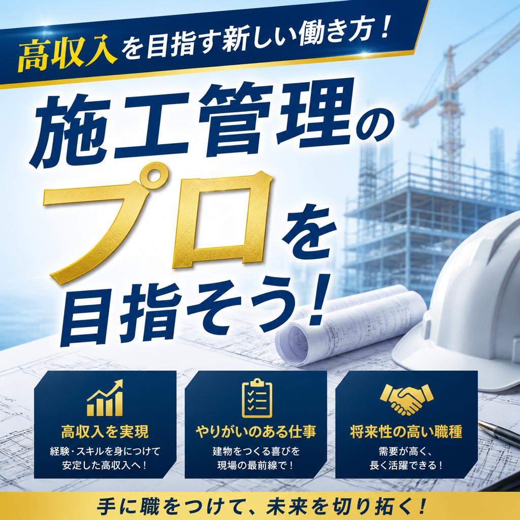 高収入を目指す新しい働き方！施工管理のプロを目指そう！
