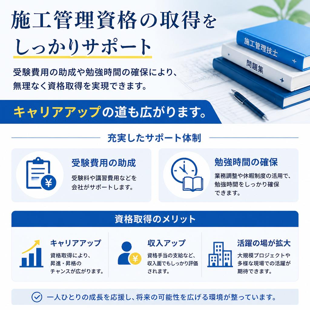 資格取得をバックアップ！キャリアアップ支援