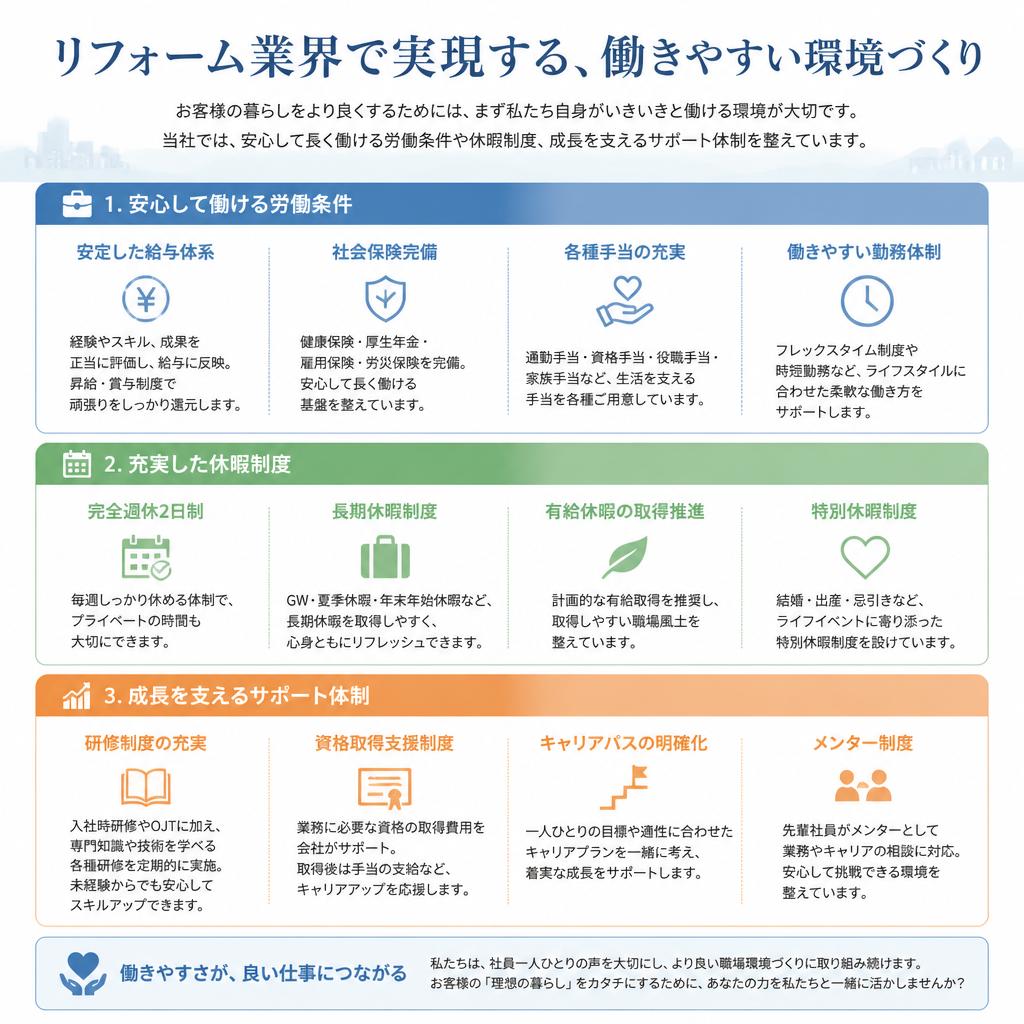 労働条件や働きやすさ