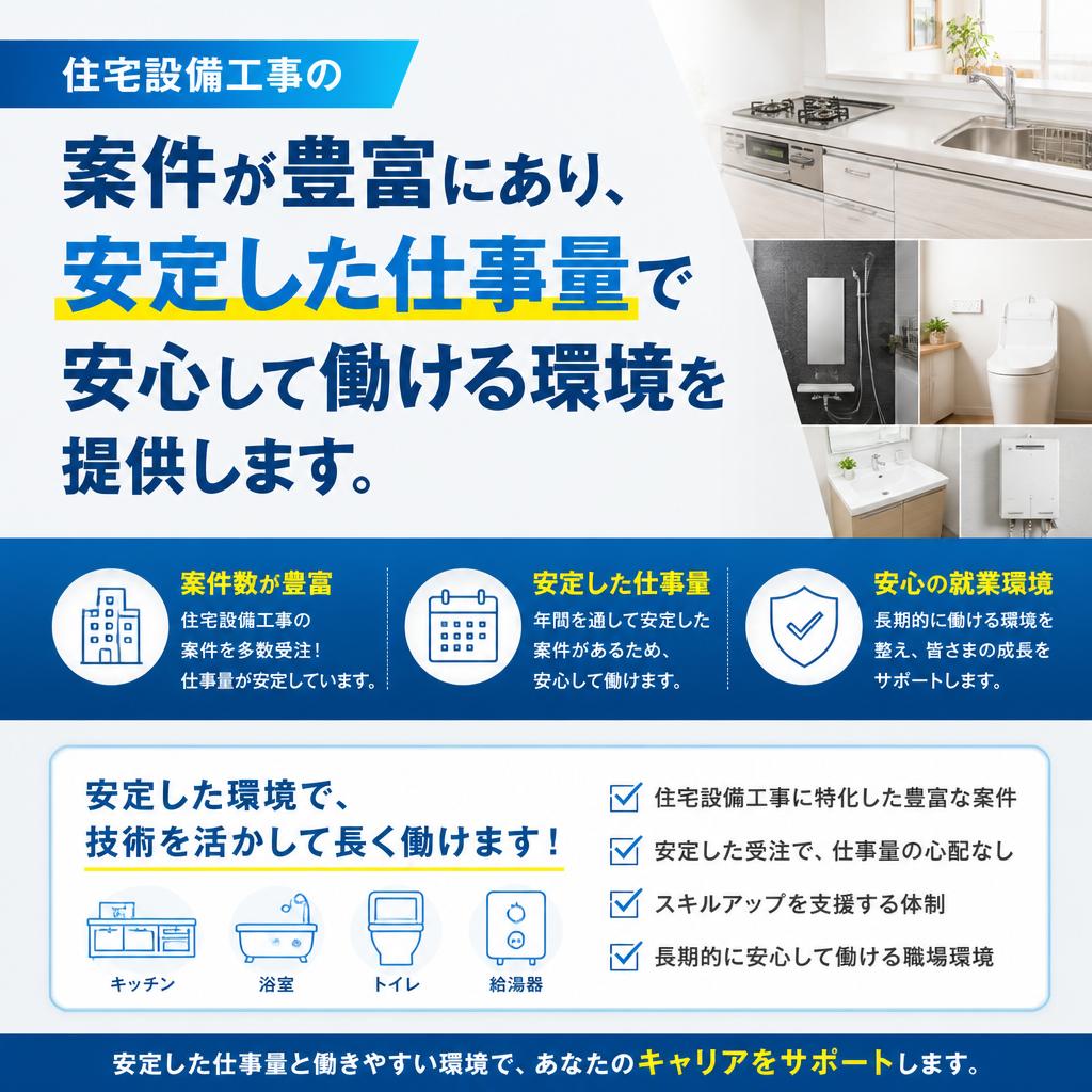 4. 豊富な仕事量で安定した収入を
