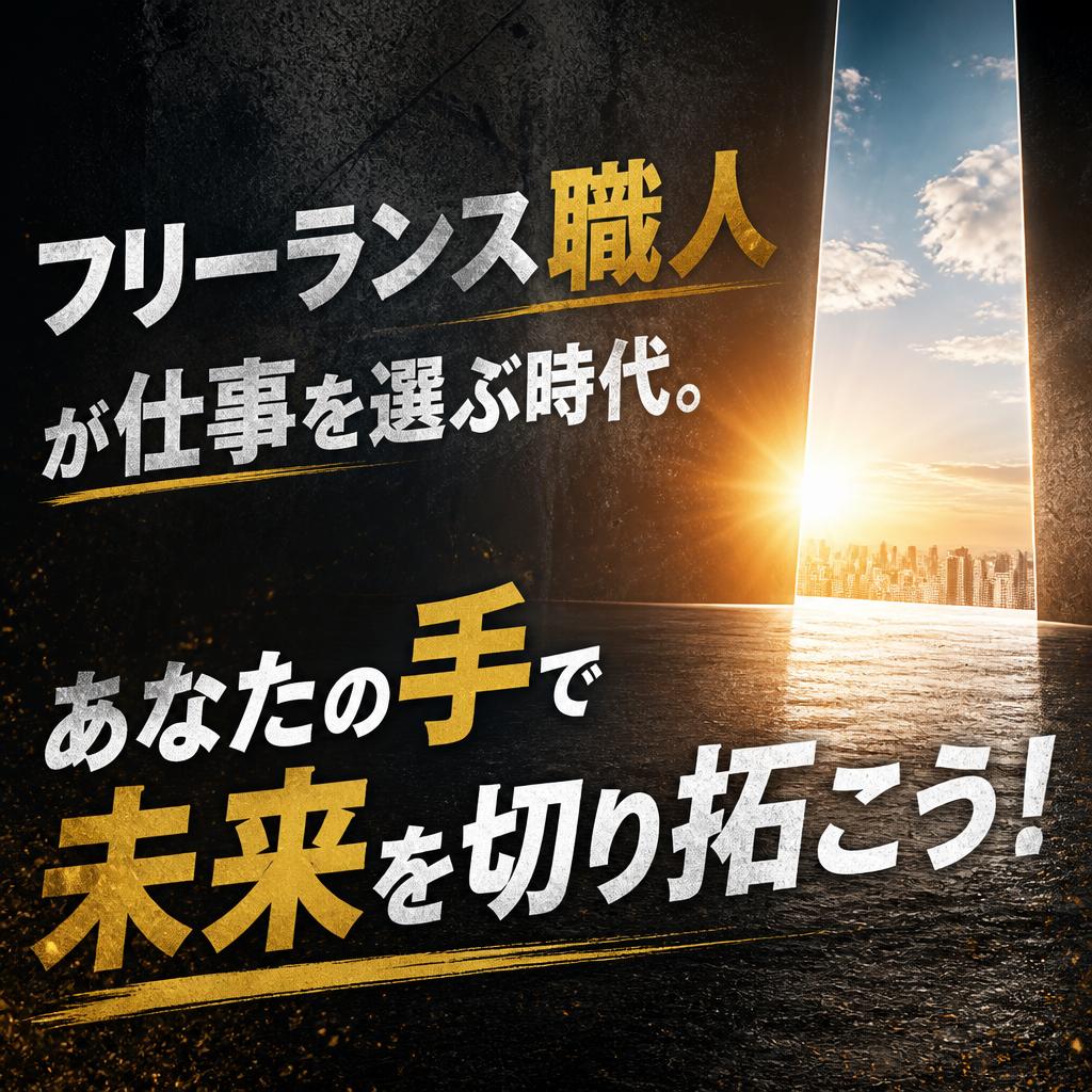 フリーランス職人が仕事を選ぶ時代。あなたの手で未来を切り拓こう！