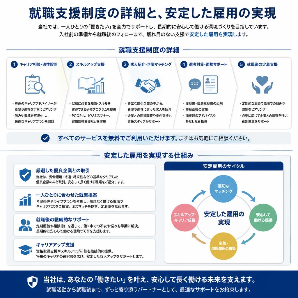 充実の就職支援制度