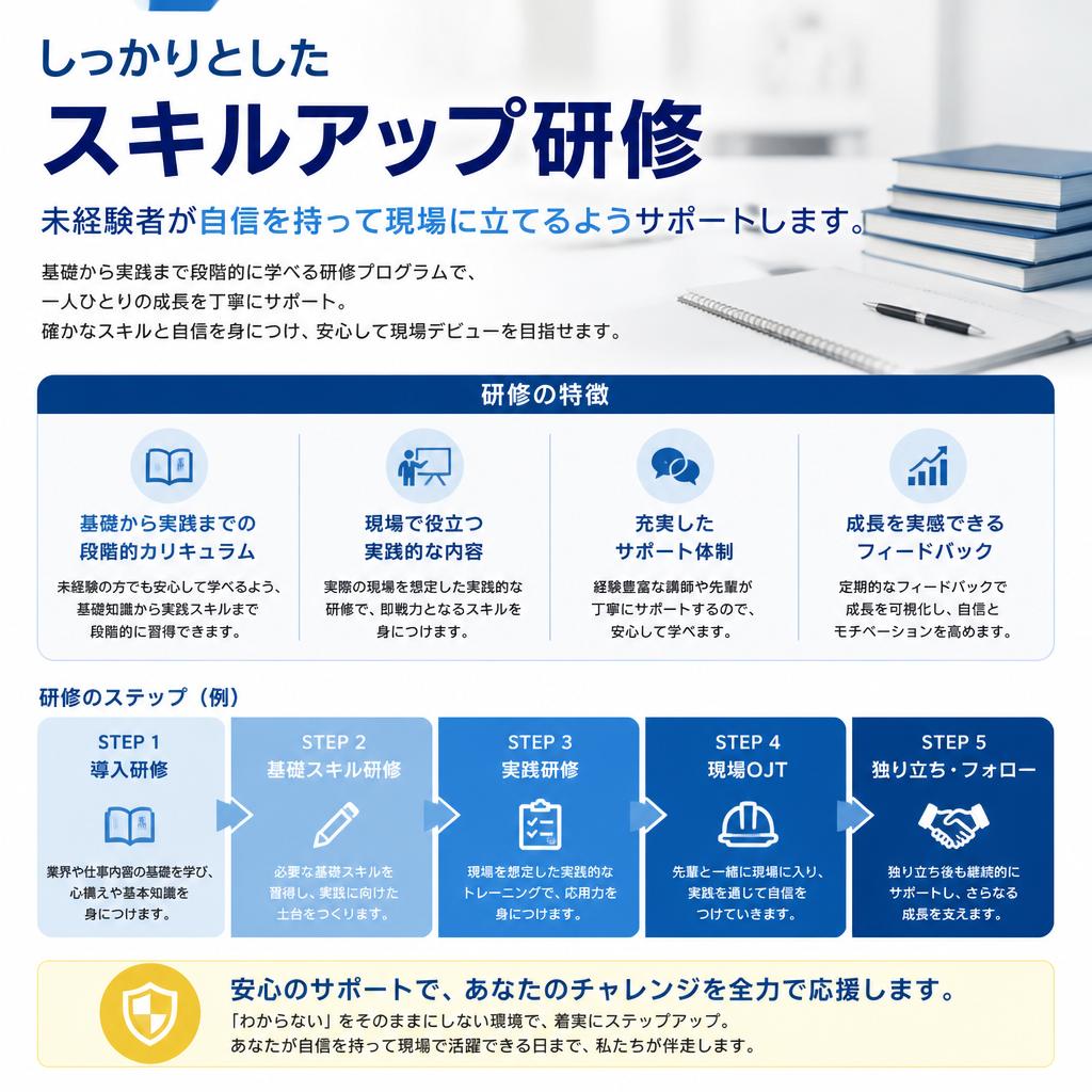 未経験でも安心の研修制度