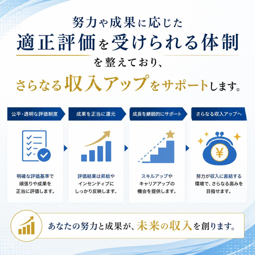 充実の福利厚生と正当評価