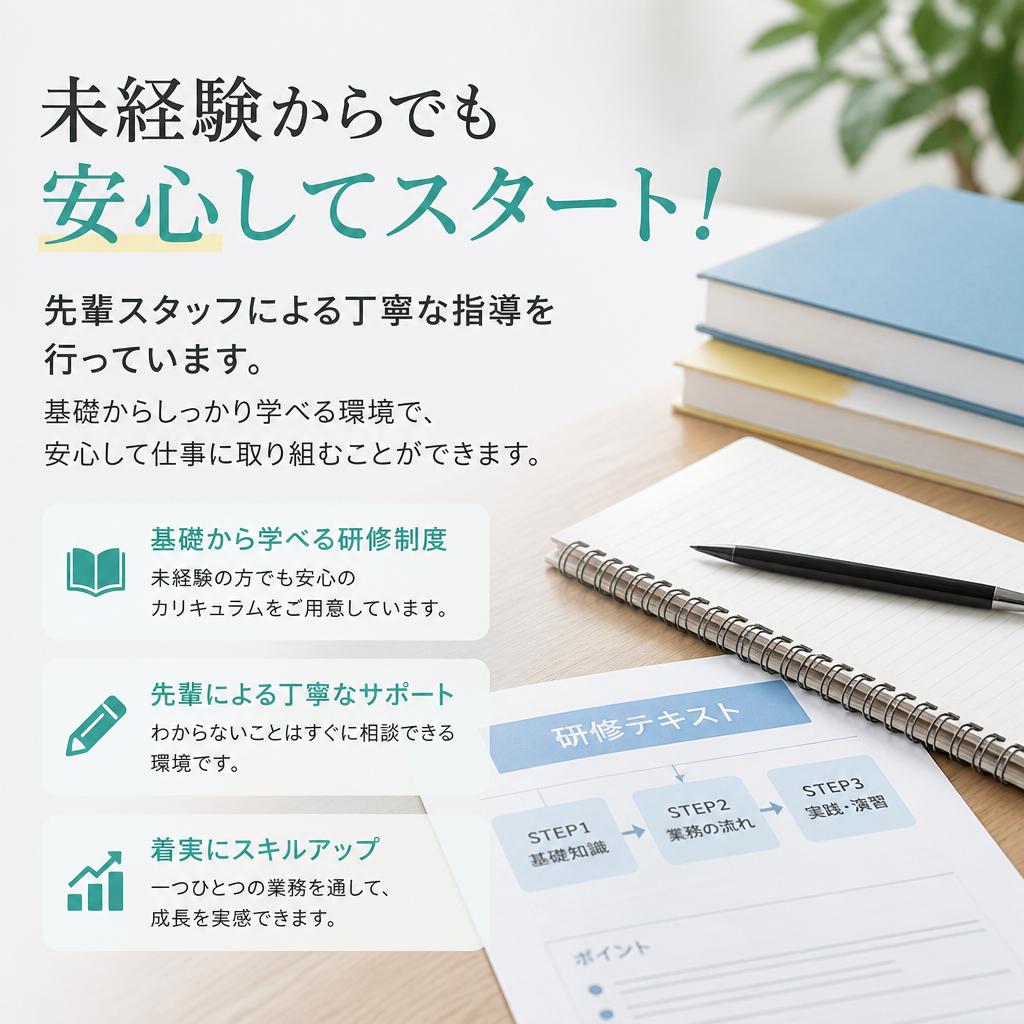 未経験者でも安心の教育制度