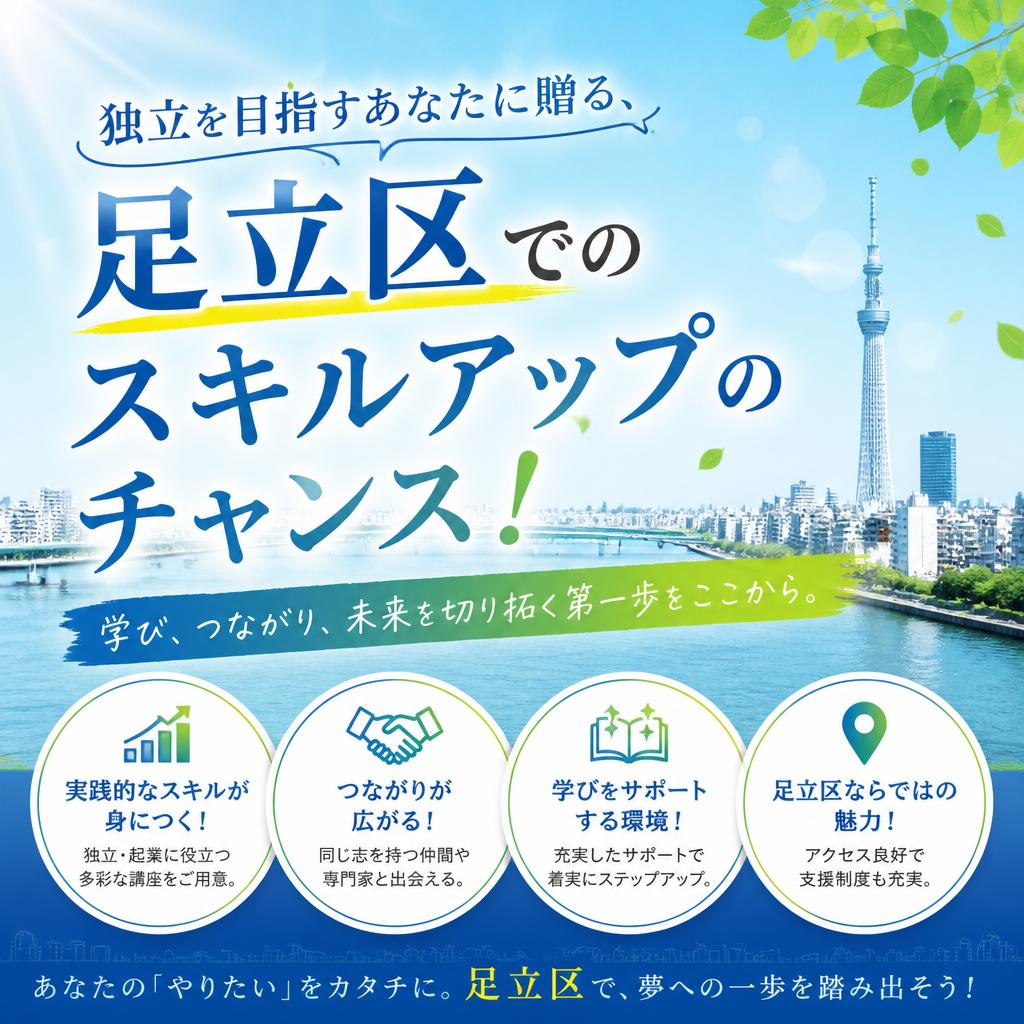 独立を目指すあなたに贈る、足立区でのスキルアップのチャンス！