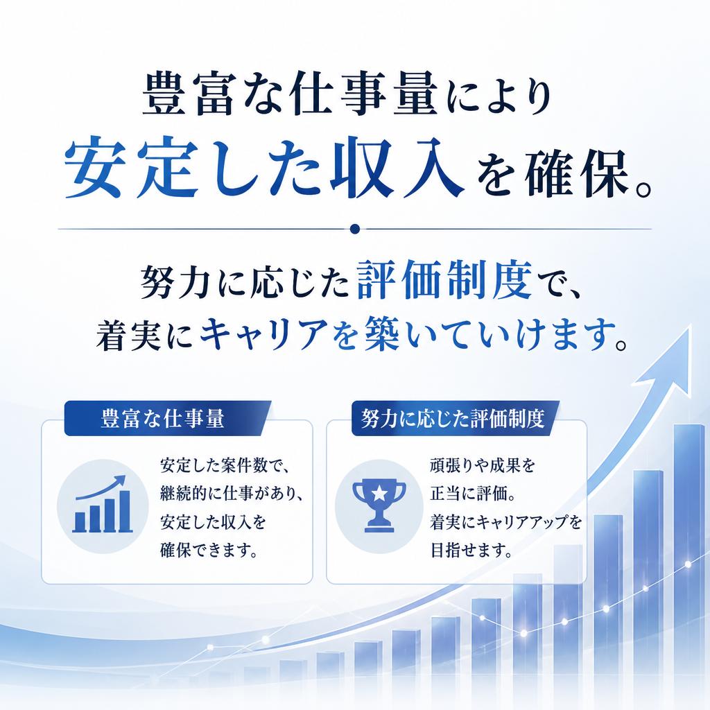 安心の勤務環境と安定収入